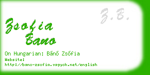 zsofia bano business card