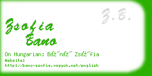 zsofia bano business card